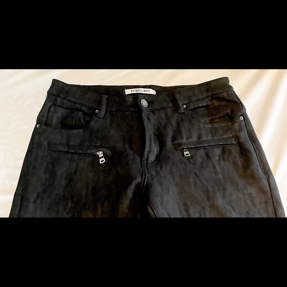 Mens Embellish Sueded Pants